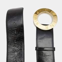 Pre Owned Celine Black Patent Leather Buckle Belt