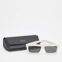Pre Owned Celine White/ Grey CL40214U Rectangle Sunglasses