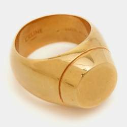Celine Gold Tone Ring Size 54