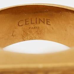 Celine Gold Tone Ring Size 58