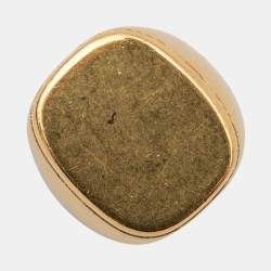 Céline Gold Tone Square Ring Size EU 54