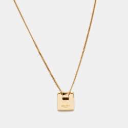 Céline Gold Tone Alphabet "P" Pendant Necklace