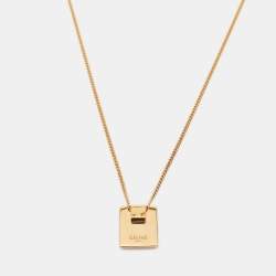مملوكة مسبقًا Céline Gold Tone Alphabet "O" Pendant Necklace
