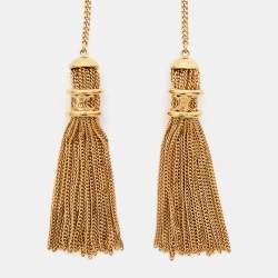 Pre Owned Celine Maillon Triomphe Pompoms Gold Tone Necklace