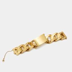 Celine Gold Tone ID Curb Chain Bracelet