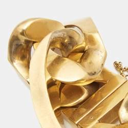Celine Gold Tone ID Curb Chain Bracelet