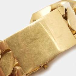 Celine Gold Tone ID Curb Chain Bracelet