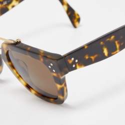 Celine Brown Tortoise Bridge Square Sunglasses