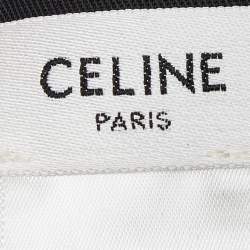 Pre Owned Céline Black Logo Embroidered Cotton Canvas Baseball Cap M