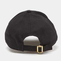 Pre Owned Céline Black Logo Embroidered Cotton Canvas Baseball Cap M