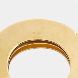 Celine Gold Tone Oversize Open Cuff Bracelet