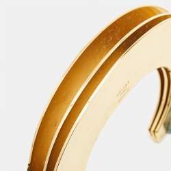 Celine Gold Tone Oversize Open Cuff Bracelet