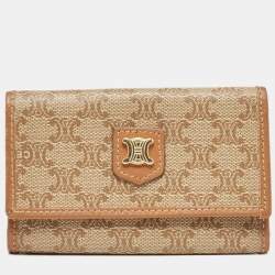 Celine Beige/Brown Macadam Coated Canvas and Leather Keyring Case