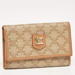 Celine Beige/Brown Macadam Coated Canvas and Leather Keyring Case