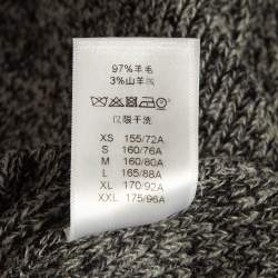 Pre Owned Celine Grey Rib Knit Crew Neck Sweater M