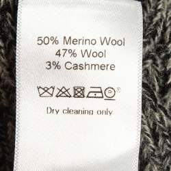 Pre Owned Celine Grey Rib Knit Crew Neck Sweater M