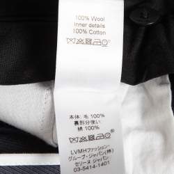 Pre Owned Celine Navy Grey Wool Formal Trousers S