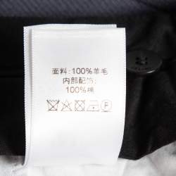 Pre Owned Celine Navy Grey Wool Formal Trousers S