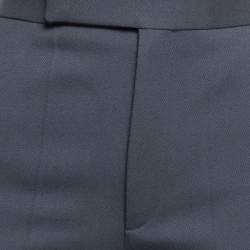 Pre Owned Celine Navy Grey Wool Formal Trousers S