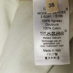 Pre Owned Celine Green Leather Hooded Zip-Up Jacket M