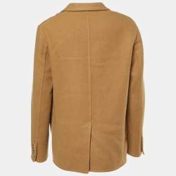 Pre Owned Celine Brown Cashmere Double Breasted Blazer M