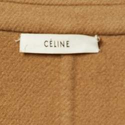 Pre Owned Celine Brown Cashmere Double Breasted Blazer M