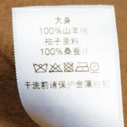 Pre Owned Celine Brown Cashmere Double Breasted Blazer M