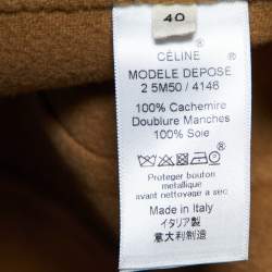 Pre Owned Celine Brown Cashmere Double Breasted Blazer M