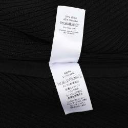 Celine Black Wool and Rib Knit Zip Detail Maxi Dress M