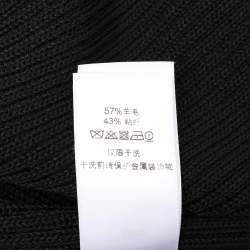 Celine Black Wool and Rib Knit Zip Detail Maxi Dress M