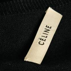 Celine Navy Blue Wool Blend Button Front Cardigan XS