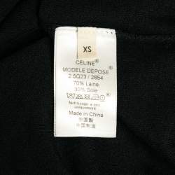 Celine Navy Blue Wool Blend Button Front Cardigan XS