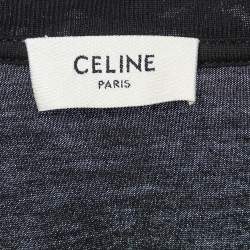 Pre Owned Celine Black Show Invitation 'Labyrinth' Print Cotton T-Shirt S