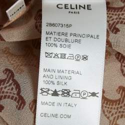 Celine Brown Monogram Print Silk Shirt M
