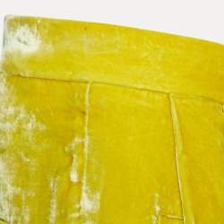 Pre Owned Celine Yellow  Velvet Wide-leg Pants M