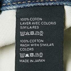 Pre Owned Celine Blue Washed Denim High Waist Wide Leg Jeans S Waist 26"