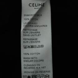 Pre Owned Celine Black Logo Print Cotton Knit Camisole XS