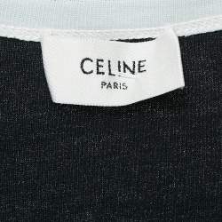 Pre Owned Celine Black Logo Print Cotton Knit Camisole XS