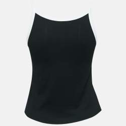Pre Owned Celine Black Logo Print Cotton Knit Camisole XS