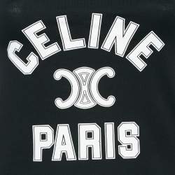 Pre Owned Celine Black Logo Print Cotton Knit Camisole XS