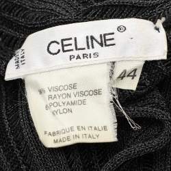 Pre Owned Celine Black Knit Viscose Blend Bandage Dress L