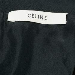 Celine Black Patchwork Detail Wool Sleeveless Coat S