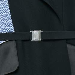 Celine Black Patchwork Detail Wool Sleeveless Coat S