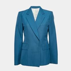 Pre Owned Celine Blue Wool Single Breasted Blazer M
