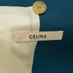 Pre Owned Celine Blue Wool Single Breasted Blazer M