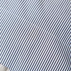 Pre Owned Celine Blue/White Stripe Embroidered Cotton Midi Shirt Dress M