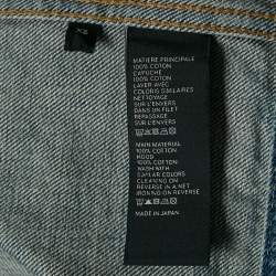 Pre Owned Celine Blue Logo Print Denim Hooded Sleeveless Jacket XS