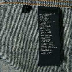 Pre Owned Celine Blue Logo Print Denim Hooded Sleeveless Jacket XS