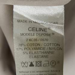 Pre Owned Celine Grey Cotton Blend Braided Detail Short Dress L