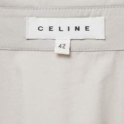 Pre Owned Celine Grey Cotton Blend Braided Detail Short Dress L